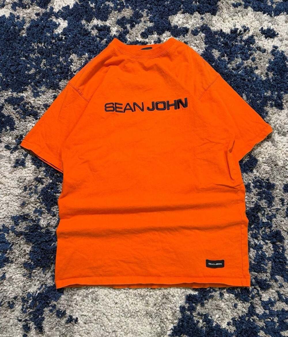 Sean John Vintage 100% Cotton Orange Graphic T-Shirt
